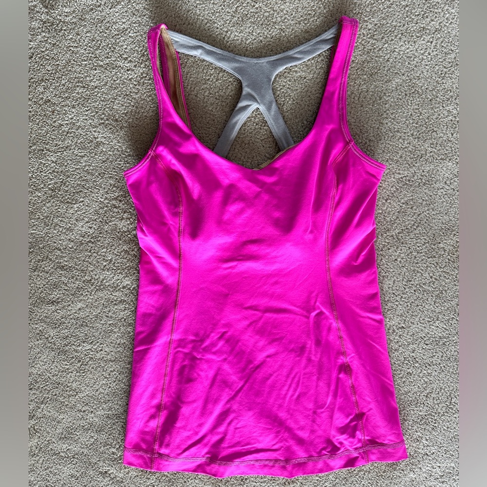 Lululemon Vibrant Pink Fitted Tank Top